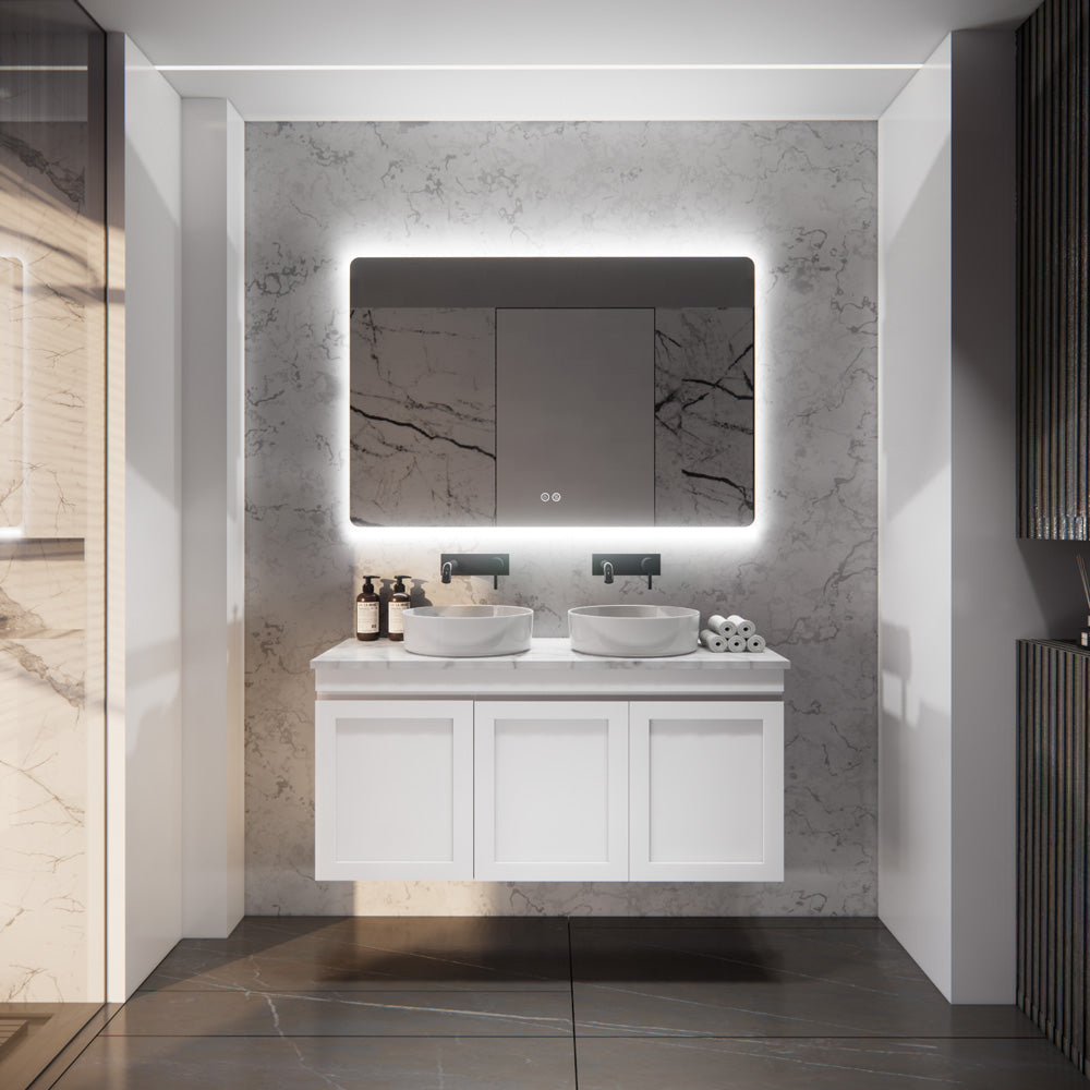 Upgrade your bathroom with the Miami 1500mm Wall Hung Vanity. Fluted design, spacious bench space and premium top options available.-Vanity-Single Bowl-Cabinet Only-Ezymall AU