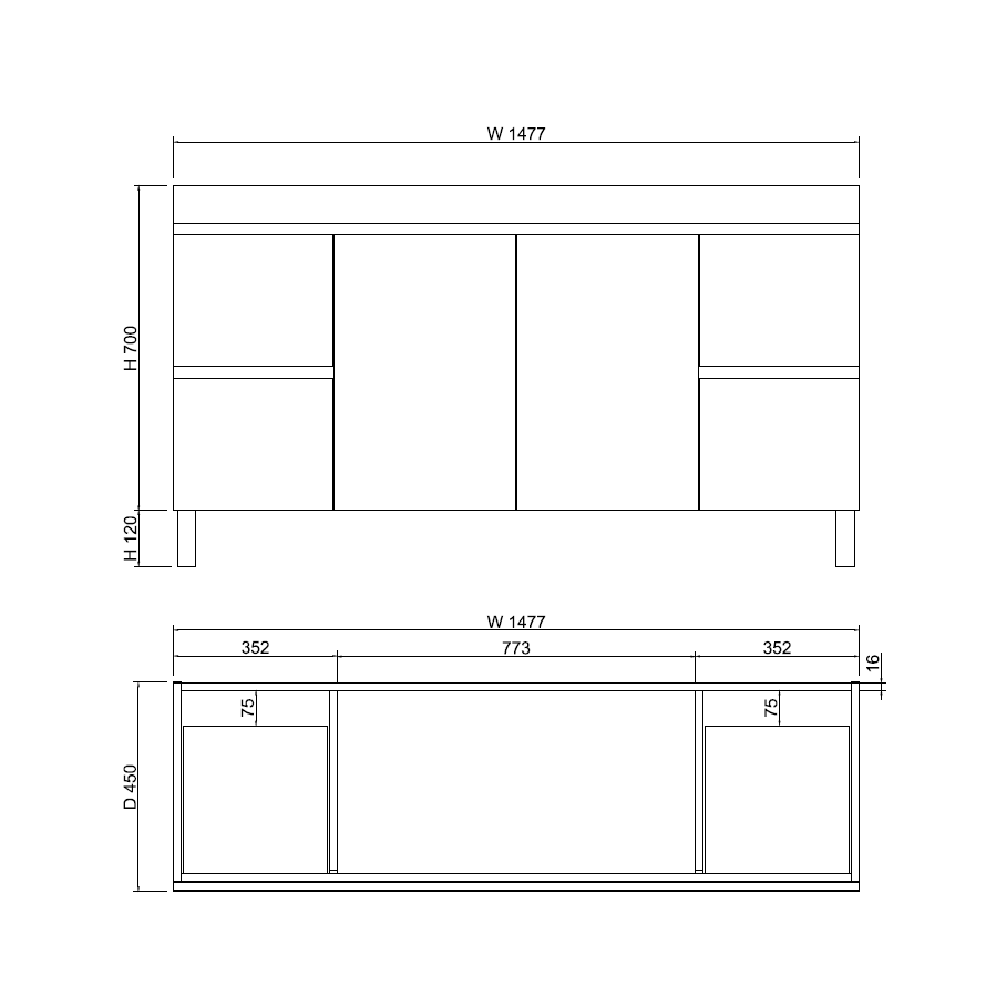 Upgrade your bathroom with the Miami 1500mm Wall Hung Vanity. Fluted design, spacious bench space and premium top options available.-Vanity-Single Bowl-Cabinet Only-Ezymall AU
