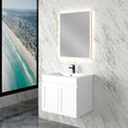 Load image into Gallery viewer, Upgrade your bathroom with the Miami 588mm Wall Hung Vanity. Matt White finish, fluted design and premium top options available.-Vanity-Cabinet Only-Ezymall AU

