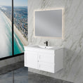 Load image into Gallery viewer, Upgrade your bathroom with the Miami 882mm Wall Hung Vanity. Fluted design, flexible storage and premium top options available.-Vanity-Left Hand Drawers-Cabinet Only-Ezymall AU

