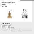 Load image into Gallery viewer, Install a Solid Brass Progressive Mixer In-Wall Part for sleek design & durability. Perfect for modern bathrooms. High-quality brass ensures long-lasting performance.-Wall Mixer-Ezymall AU

