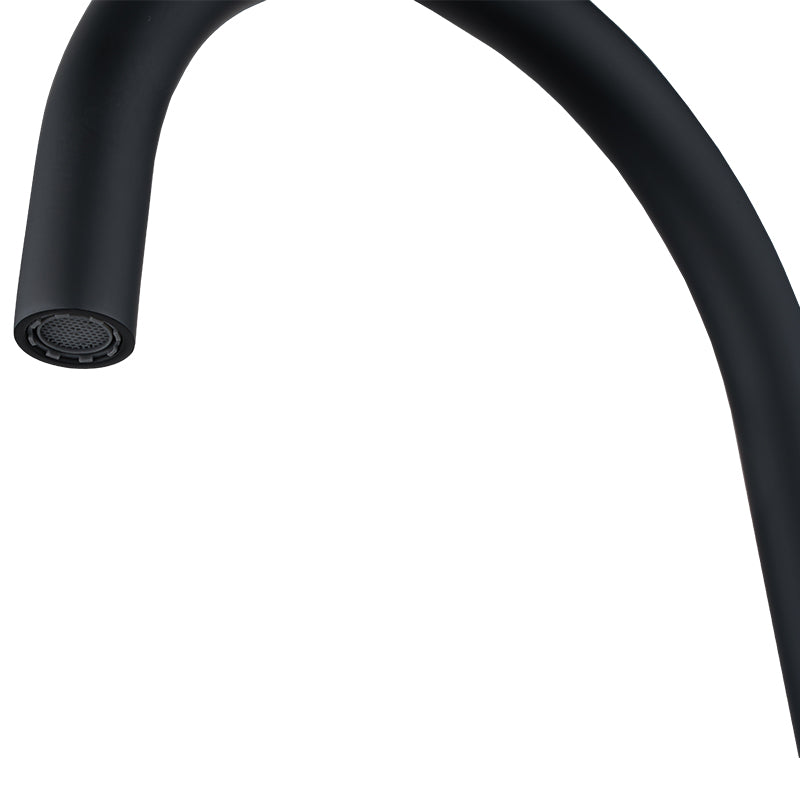 MOON matte black swivel basin mixer made from solid brass with ceramic cartridge. WELS 5 Star rated, Watermark approved tap for modern bathrooms.-Basin Mixer-Ezymall AU