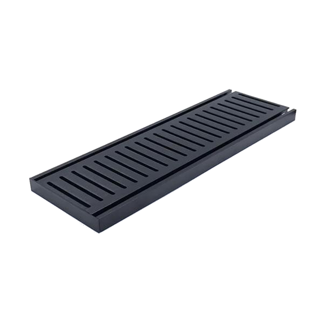 The Muses Ezy Flow Floor Grate in brushed black offers both style and efficiency. Dimensions are 100*100*14mm, maximum 5600mm, with an 80mm waste. Enhance your space today.-Floor Waste-Ezymall AU