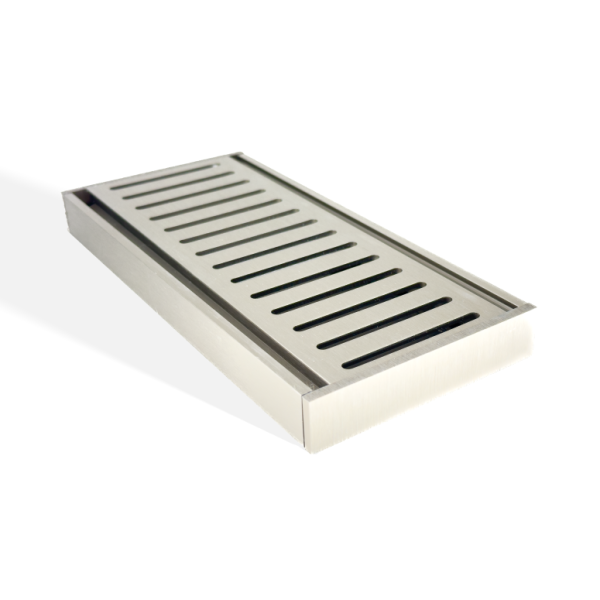 The Muses Ezy Flow Floor Grate in Brushed Nickel, 100*100*21mm with a 80mm Waste. Maximum 5600mm. Buy now at Ezymall for quality bathroom solutions!-Floor Waste-Ezymall AU