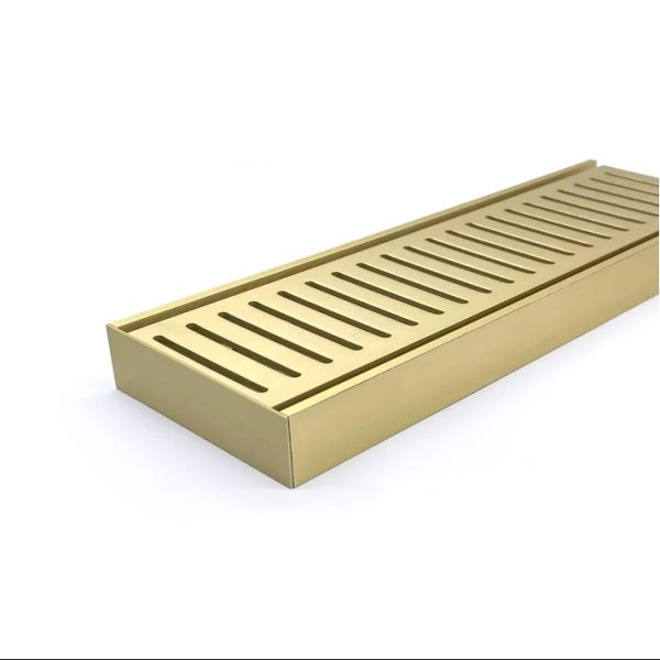 Ensure efficient drainage with the Muses Ezy Flow floor grate (100*100*26mm) in brushed gold. Maximum 5600mm, 80mm waste. Shop now for quality!-Floor Waste-Ezymall AU