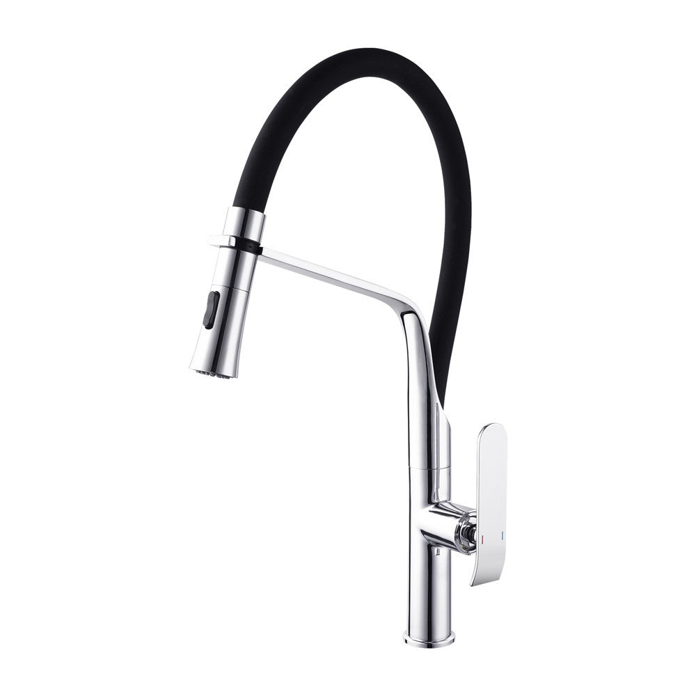 The Pull Out Kitchen Mixer with 360-Degree Swivel Spout in Chrome Silver offers ultimate flexibility and convenience. Upgrade your kitchen today!-Kitchen Mixer-Ezymall AU