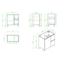 Load image into Gallery viewer, Upgrade your bathroom with the RITA 730mm Freestanding Vanity. Elegant Oak finish, 2 drawers, 1 door and premium top options available.-Vanity-Left Hand Drawers-Cabinet Only-Legs-Ezymall AU
