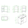 Load image into Gallery viewer, Upgrade your bathroom with the RITA 730mm Freestanding Vanity. Elegant Oak finish, 2 drawers, 1 door and premium top options available.-Vanity-Left Hand Drawers-Cabinet Only-Legs-Ezymall AU

