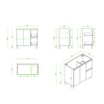 Load image into Gallery viewer, Upgrade your bathroom with the RITA 880mm Freestanding Vanity. Elegant Oak finish, 2 doors, 2 drawers and premium top options available.-Vanity-Left Hand Drawers-Cabinet Only-Legs-Ezymall AU

