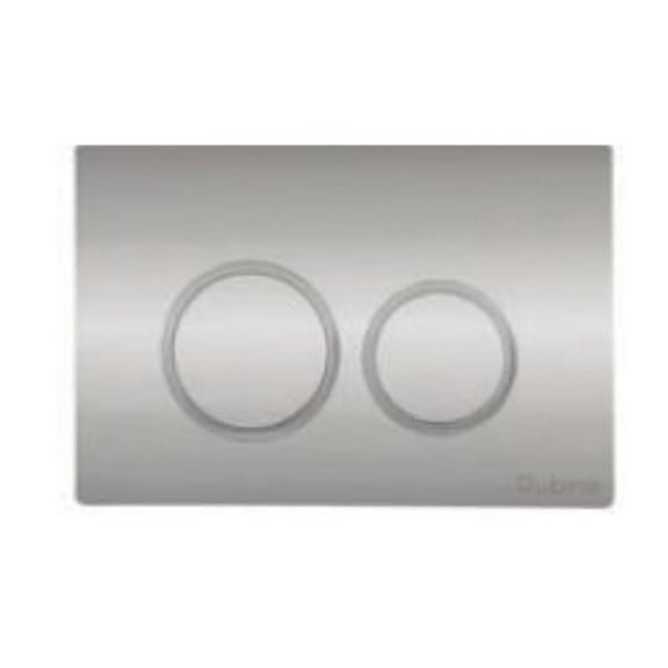 Modern R&T dual flush push plate in chrome silver finish with round buttons, front actuation design and durable ABS construction.-Toilet Pans Push Buttons-Ezymall AU