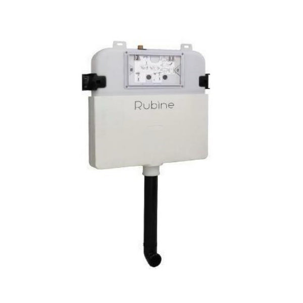 R&T Otto 8 Plus concealed in-wall cistern with WELS 4 Star dual flush system and chrome square flush button for modern-Toilet Cistern-Ezymall AU