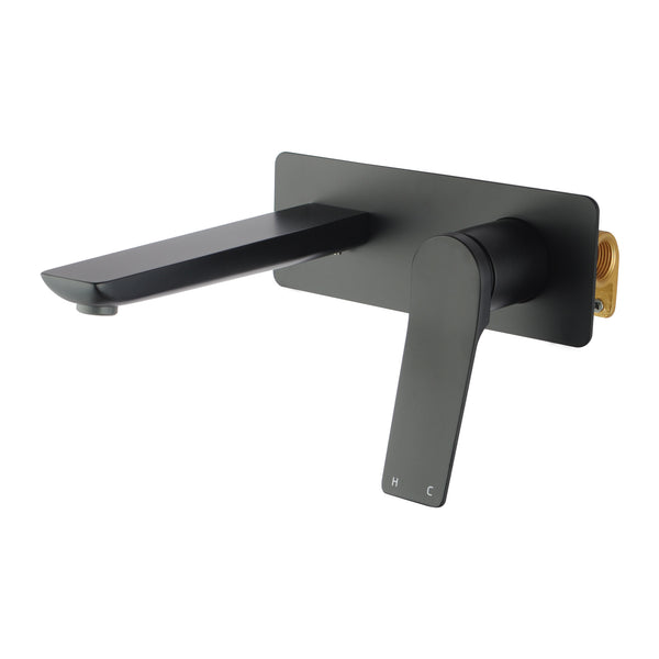 Upgrade your bathroom with the RUSHY Solid Brass Spout Mixer in Black. Durable, stylish, and easy to install. Shop now for a modern touch!-Spout Mixer-Ezymall AU