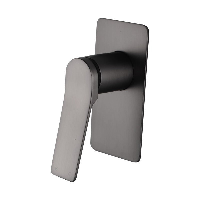 This RUSHY solid brass wall mixer in brushed gunmetal dark grey offers durability and a sleek design. Perfect for any modern bathroom. Shop now and enjoy fast shipping!-Wall Mixer-Ezymall AU