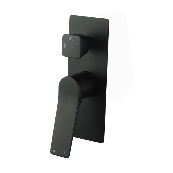 Upgrade your bathroom with the RUSHY Solid Brass Diverter Mixer in sleek black. Durable construction and modern design. Shop now for quality and style!-Diverter Mixer-Ezymall AU