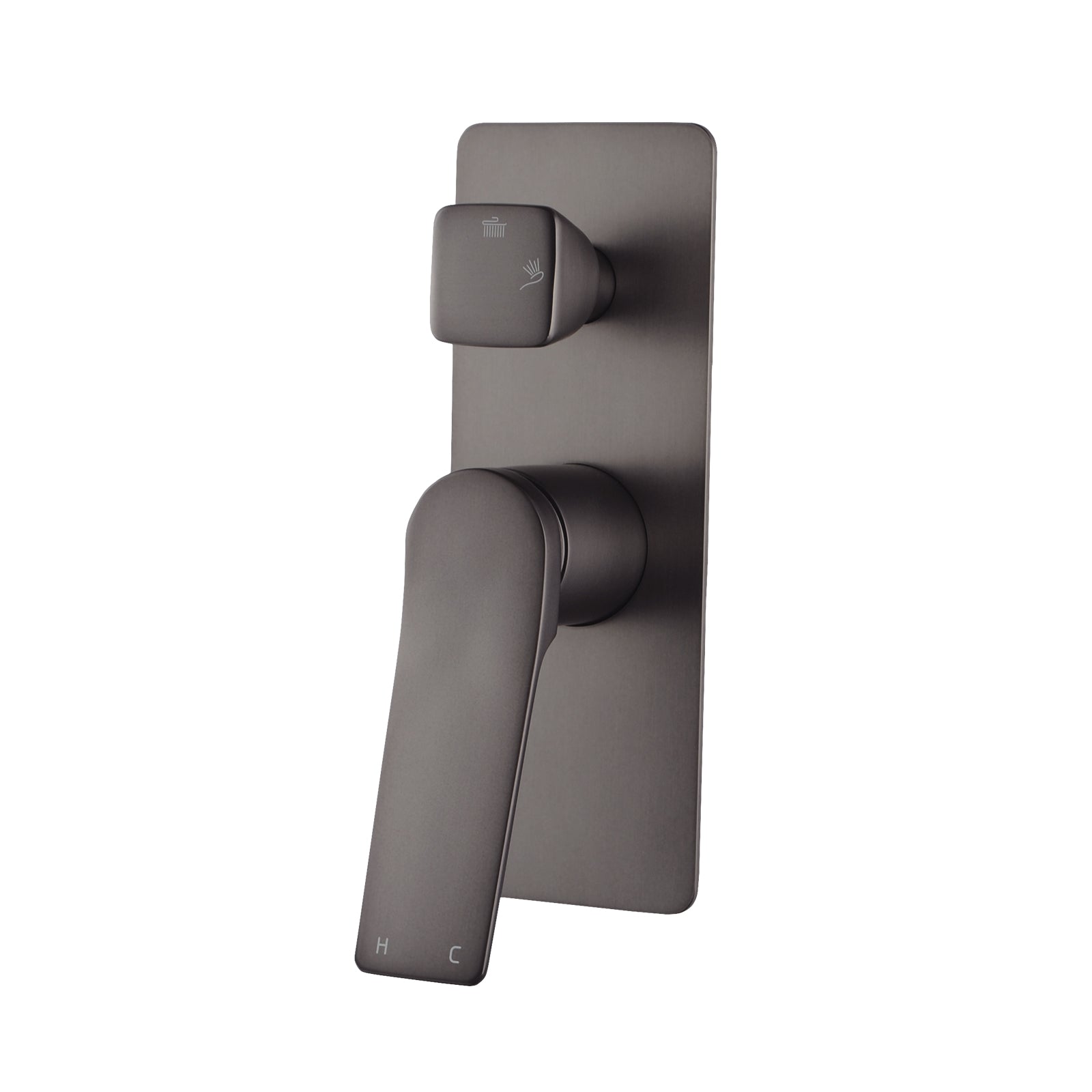 Upgrade your shower with the RUSHY Solid Brass Diverter Mixer in Gunmetal Dark Grey. This modern and durable mixer adds a sleek touch to your bathroom.-Diverter Mixer-Ezymall AU