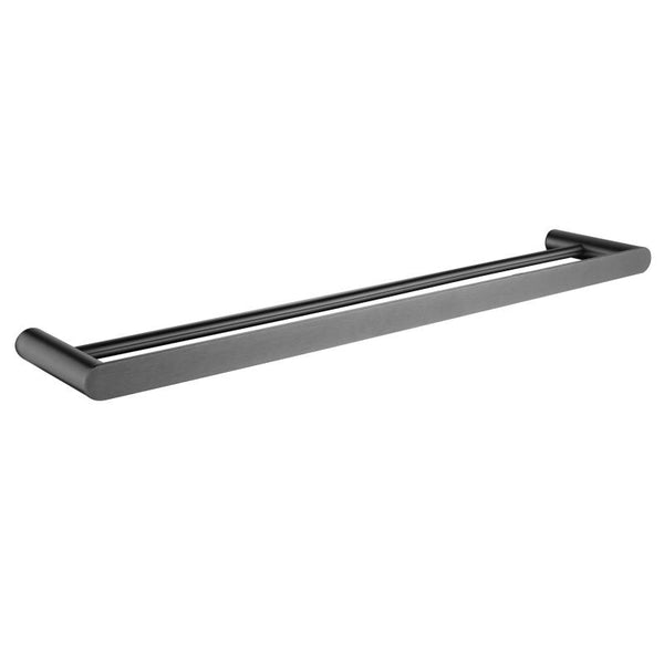 Enhance your bathroom with the RUSHY 600mm Stainless Steel Double Towel Rail in Gunmetal Dark Grey. Durable, stylish, and easy to install. Shop now!-Towel Rail-Ezymall AU