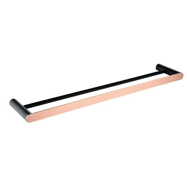 Elevate your bathroom with the RUSHY Stainless Steel 800mm Double Towel Rail in Black and Rose Gold. Stylish and durable, this towel rail offers ample space. Fast shipping Australia wide.-Towel Rail-Ezymall AU