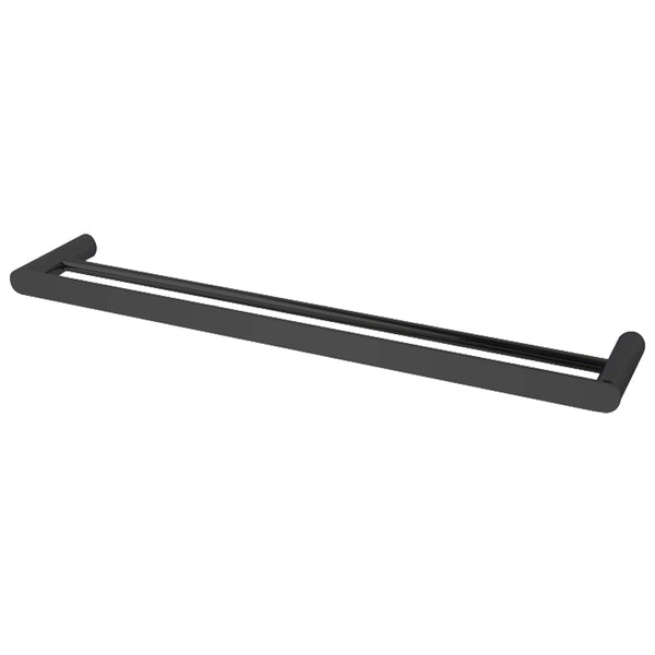 Enhance your bathroom with the RUSHY Stainless Steel 800mm Double Towel Rail in Black. This durable and stylish towel rail provides ample space for your towels. Fast shipping Australia wide.-Towel Rail-Ezymall AU