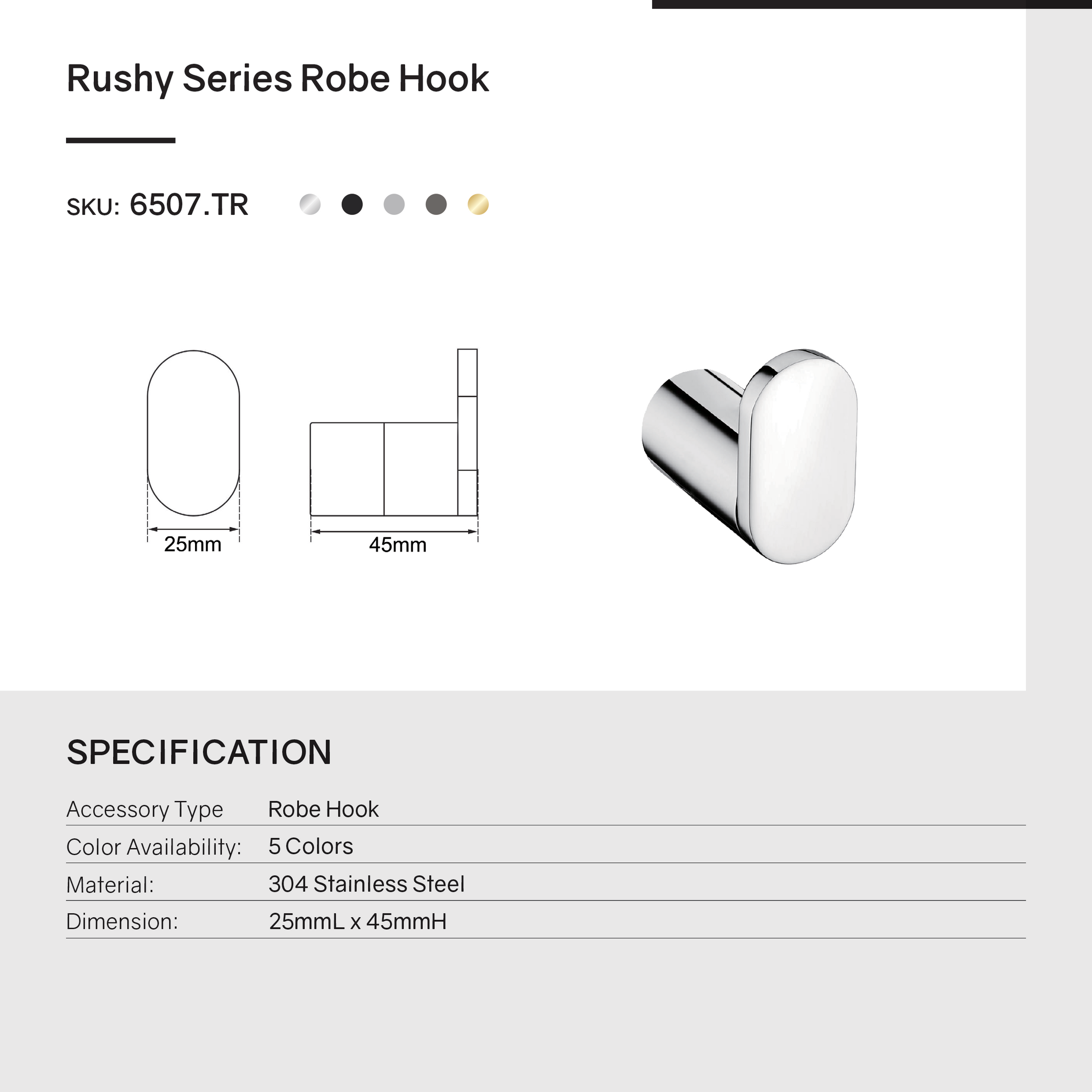Add a touch of elegance with the RUSHY Stainless Steel Robe Hook in brushed brass gold. Durable, stylish, and easy to install. Perfect for any modern bathroom. Buy now!-Robe Hook-Ezymall AU
