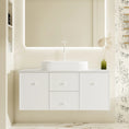 Load image into Gallery viewer, Upgrade your bathroom with the Seattle 1200mm Wall Hung Vanity. Single or double bowl options, generous storage and premium top selections.-Vanity-Cabinet Only-Ezymall AU
