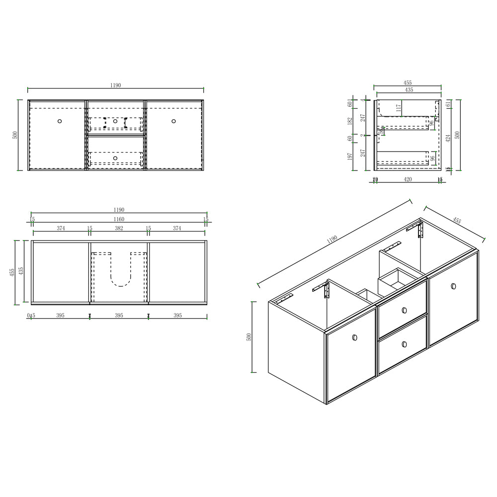 Upgrade your bathroom with the Seattle 1200mm Wall Hung Vanity. Single or double bowl options, generous storage and premium top selections.-Vanity-Cabinet Only-Ezymall AU