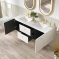 Load image into Gallery viewer, Upgrade your bathroom with the Seattle 1500mm Wall Hung Vanity. Generous storage, flexible basin options and premium top selections.-Vanity-Ceramic Top (Double Bowl)-Ezymall AU
