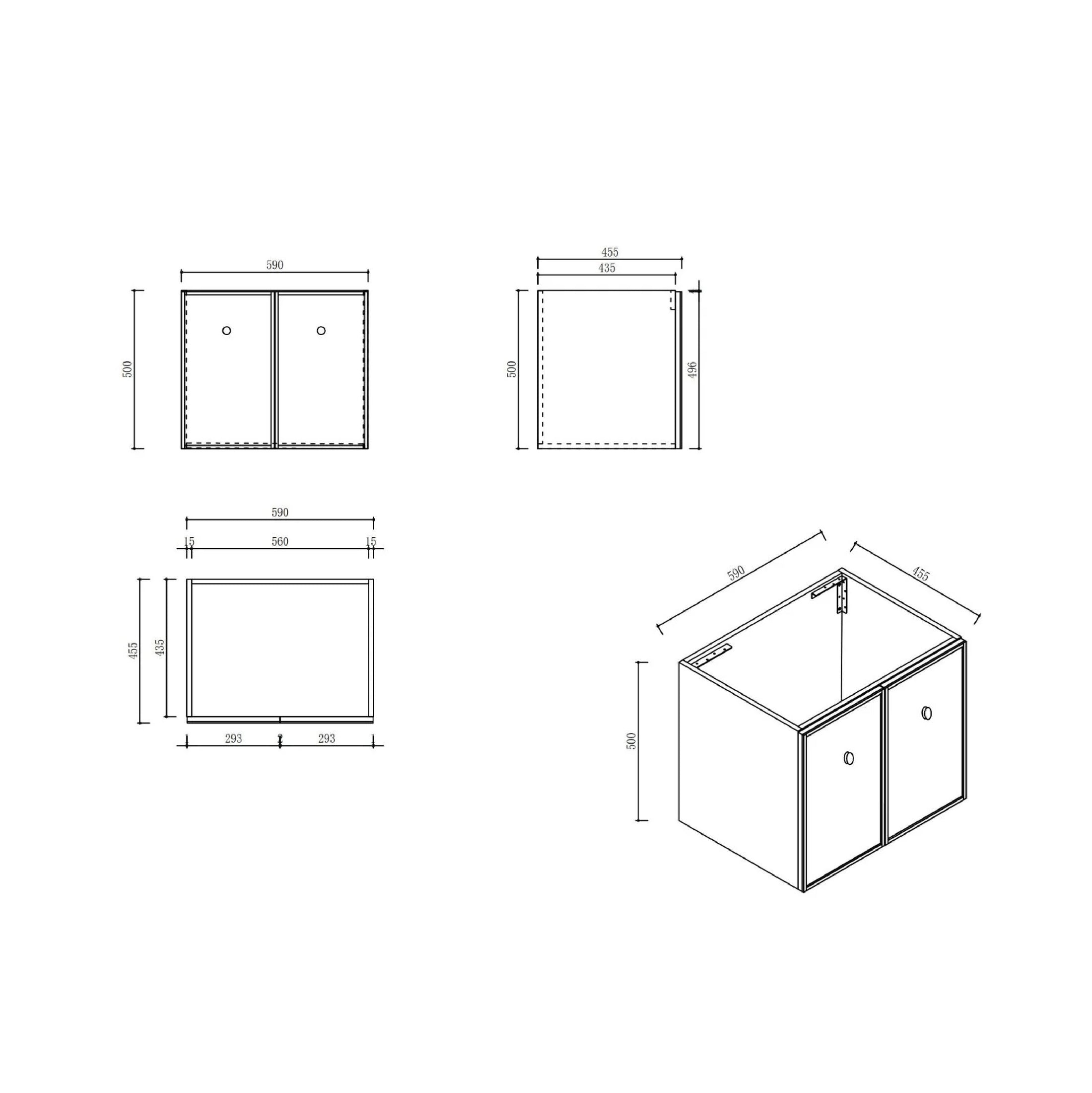 Upgrade your bathroom with the Seattle 600mm Wall Hung Vanity. Matt White finish, two-door storage and premium top options available.-Vanity-Cabinet Only-Ezymall AU