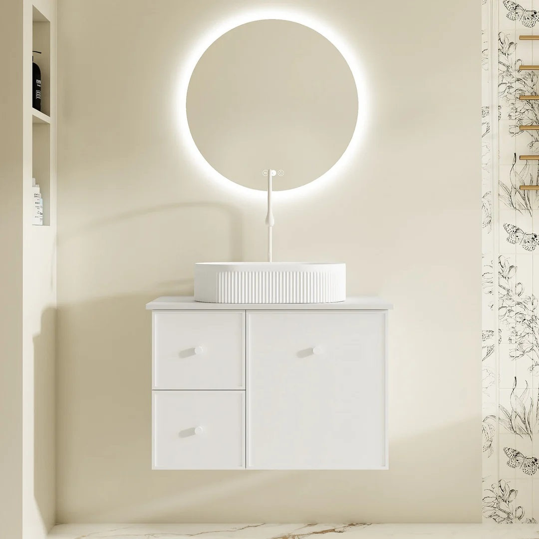 Upgrade your bathroom with the Seattle 750mm Wall Hung Vanity. Matt White finish, soft-close drawers and premium top options available.-Vanity-Cabinet Only-Ezymall AU