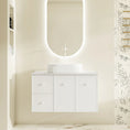 Load image into Gallery viewer, Upgrade your bathroom with the Seattle 900mm Wall Hung Vanity. Matt White finish, 2 doors, 2 drawers and premium top options available.-Vanity-Cabinet Only-Ezymall AU
