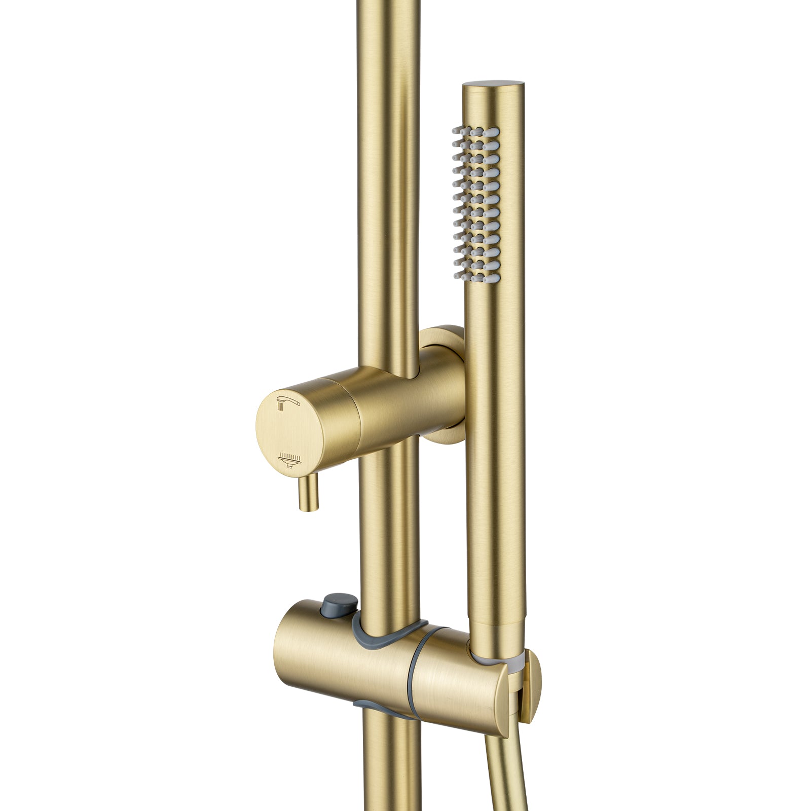 Premium solid brass shower rail set with overhead shower, handheld spray, diverter, flexible wall elbow and 3 Star WELS water efficiency.-Shower Station-Ezymall AU