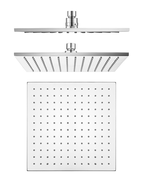 Experience a luxurious shower with our Solid Brass 250mm Shower Head Square in Chrome Silver. Durable, stylish, and easy to install. Shop now at Ezymall Australia!-Shower Head-Ezymall AU
