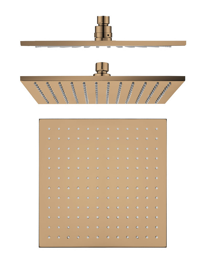 Experience luxury with this solid brass 250mm square shower head in rose gold. Enjoy a rainfall shower experience. Elevate your bathroom with Ezymall's premium selection.-Shower Head-Ezymall AU