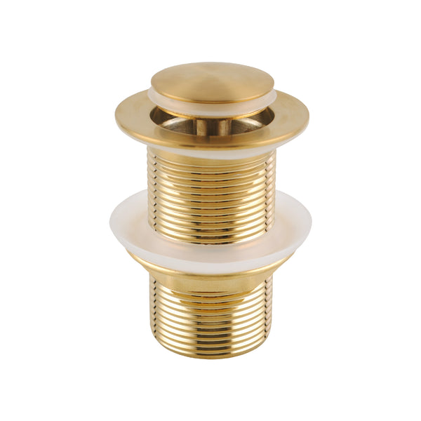 Get this solid brass basin pop up waste without overflow (32/40mm) in brushed brass gold. Durable, stylish, and easy to install. Perfect for any modern bathroom. Shop now!-Sink Waste-Ezymall AU