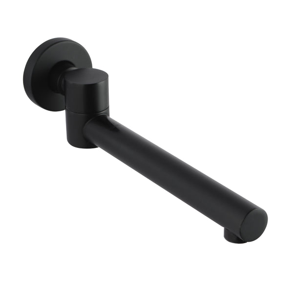 Upgrade your bathroom with this solid brass swivel wall spout in black. Its round design adds a touch of elegance to any basin or bath. Durable, stylish, and easy to install.-Swivel Spout-Ezymall AU