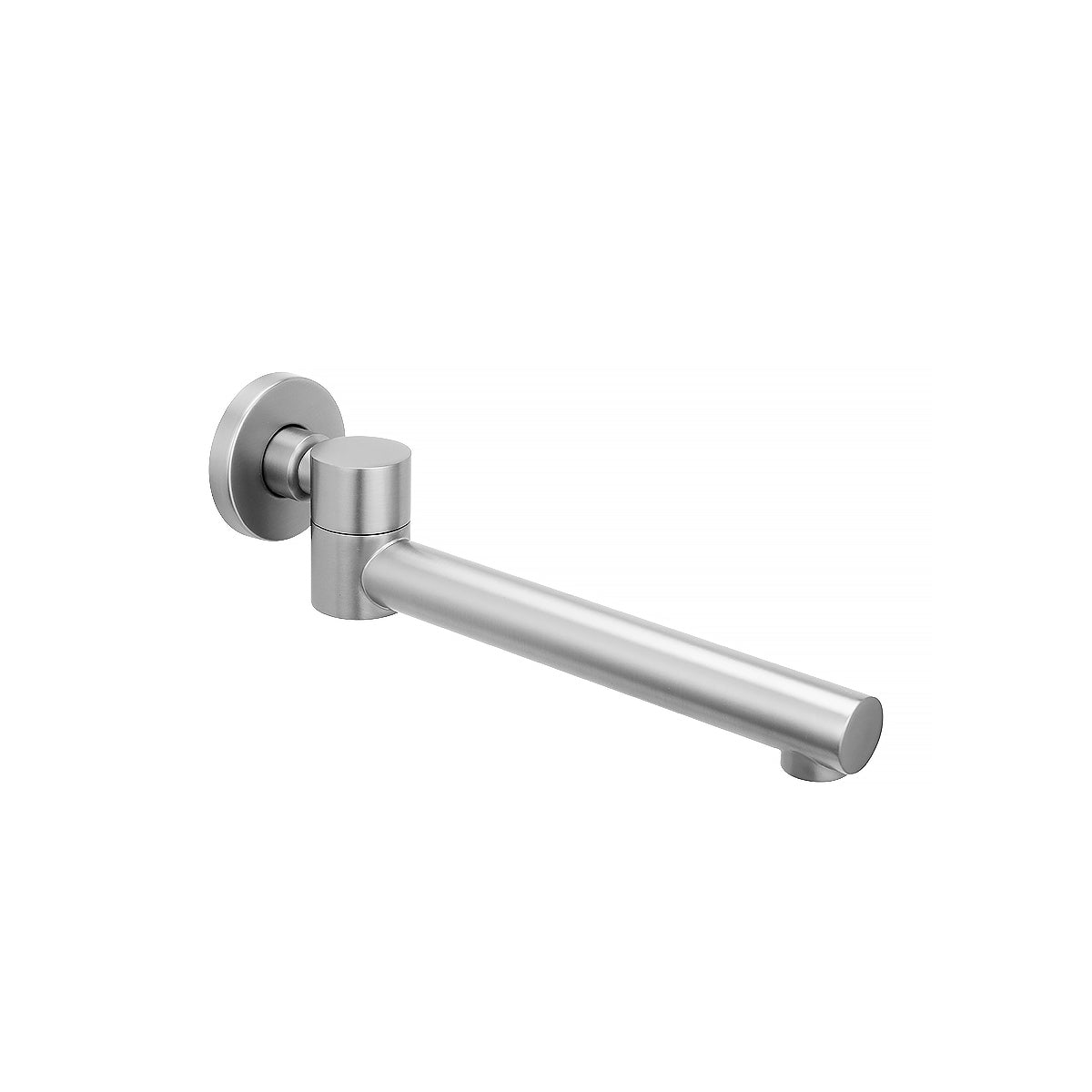 Add a touch of sophistication with this solid brass swivel wall spout in brushed nickel silver. The round design complements any basin or bath. Durable and easy to install.-Swivel Spout-Ezymall AU