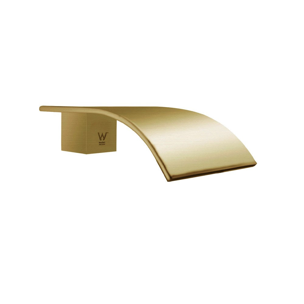Add elegance to your bathroom with the Solid Brass Waterfall Spout in brushed brass gold. Perfect for basins and baths, offering a luxurious water flow. Available at Ezymall.-Waterfall Spout-Ezymall AU