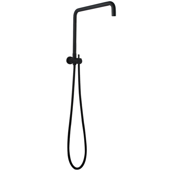 Upgrade your shower with our Black Stainless Steel & Solid Brass Fixed Shower Rail Round. Stylish, durable, and easy to install. Shop now for a modern shower!-Shower Rail-Ezymall AU