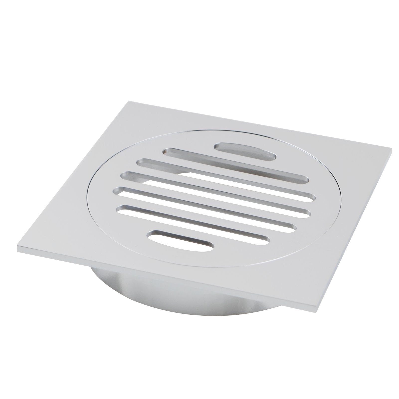 Get a Solid Brass Floor Drain (110x110mm) in Chrome Silver. Durable and stylish, perfect for any bathroom. High-quality materials. Shop now!-Floor Waste-Ezymall AU