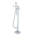 Load image into Gallery viewer, Enhance your bathroom with this solid brass freestanding handheld shower head & swivel spout tap II in chrome silver. Durable, stylish, and easy to install!-Freestanding Shower Station-Ezymall AU
