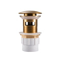 Load image into Gallery viewer, Enhance your basin with our Solid Brass Mushroom Pop Up Waste. Designed with overflow and a 32/40mm size, this brushed brass gold waste combines durability with a modern aesthetic. Perfect for any contemporary bathroom.-Sink Waste-Ezymall AU
