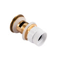 Load image into Gallery viewer, Enhance your basin with our Solid Brass Mushroom Pop Up Waste. Designed with overflow and a 32/40mm size, this brushed brass gold waste combines durability with a modern aesthetic. Perfect for any contemporary bathroom.-Sink Waste-Ezymall AU
