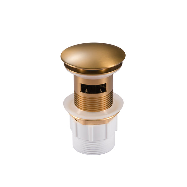 Enhance your basin with our Solid Brass Mushroom Pop Up Waste. Designed with overflow and a 32/40mm size, this brushed brass gold waste combines durability with a modern aesthetic. Perfect for any contemporary bathroom.-Sink Waste-Ezymall AU