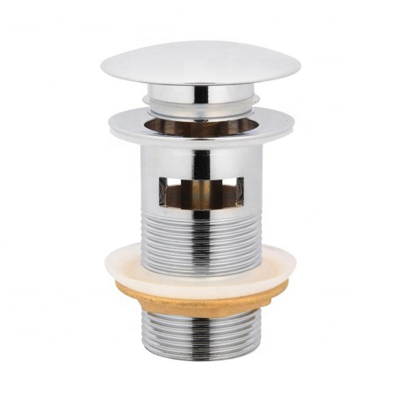 Get the Solid Brass Mushroom Basin Pop Up Waste with Overflow 32/40mm - Chrome Silver. High-quality solid brass construction ensures durability and a sleek chrome finish.-Sink Waste-Ezymall AU