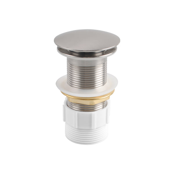 Upgrade your basin with our Solid Brass Mushroom Pop Up Waste. Designed without overflow and a 32/40mm size, this brushed nickel silver waste combines durability with a modern aesthetic. Perfect for any contemporary bathroom.-Sink Waste-Ezymall AU