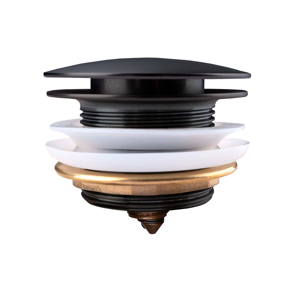 Get a Solid Brass Mushroom Bathtub Pop Up Waste in Black without Overflow. Durable, stylish, and easy to install. Perfect for modern bathrooms. Shop now!-Sink Waste-Ezymall AU