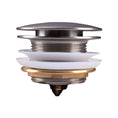 Load image into Gallery viewer, Upgrade your bathtub with our Solid Brass Mushroom Pop Up Waste without Overflow in brushed nickel silver. High-quality solid brass construction ensures durability.-Sink Waste-Ezymall AU
