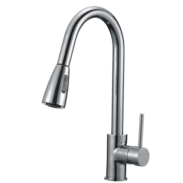 Get a Solid Brass Pull Out Kitchen Mixer in Chrome Silver with 2 Water Flow Patterns. Durable, stylish, and easy to use. Perfect for modern kitchens. Buy now!-Kitchen Mixer-Ezymall AU