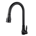 Load image into Gallery viewer, Black pull Out 2 Water Flow Patterns Vintage Kitchen Mixer front view on a white background
