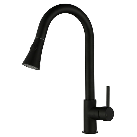 Black pull Out Kitchen Mixer front view on a white background