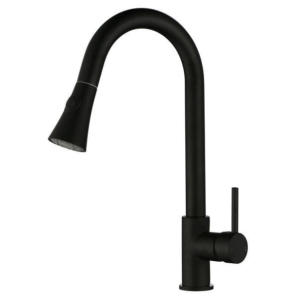 Upgrade your kitchen with our Solid Brass Pull Out 2 Water Flow Patterns Kitchen Mixer in Black. Flexible, durable, and stylish. A must-have for modern kitchens!-Kitchen Mixer-Ezymall AU